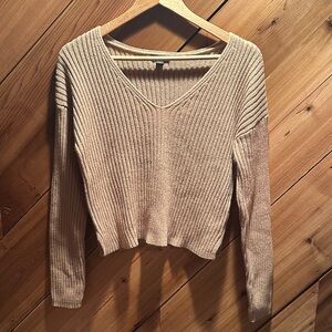 Wild Fable Ribbed Knit Top in Tan